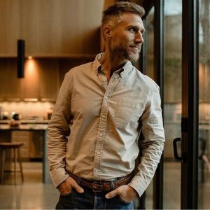 Taylor Stitch Mens Natural Organic Cotton The Jack Button Down Shirt Top Jacket